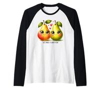 Facciamo Un Ottimo Gioco di Parole di Coppia con Pera e Frutta Carina Maglia con Maniche Raglan
