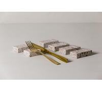 FacciamoCASA Poggia posate in graniglia di marmo (6 pezzi), appoggio posate tavola design, portaposate tavolo ristorante elegante, poggiaposate regalo casa (Bianca e Mattone)