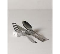 FacciamoCASA Poggia Posate XL Graniglia di Marmo - Appoggia posate Artigianale Made in Italy - Elegante Appoggio per Posate - Portaposate Decorativo e Sostenibile per la Tavola (Bianca)