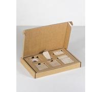 FACCIAMOCASA Set Tavola in Marmo naturale per 6 Persone - Accessori Tavola: Apribottiglie, Portacandela, Poggia Posate, Sottobicchieri, Segnaposto - Confezione Regalo (Travertino Paglierino)