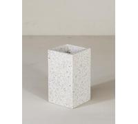 FacciamoCASA Vaso medio in Graniglia di Marmo 9 x 9 x h. 16 cm - Vaso Artigianale Made in Italy - Contenitore Decorativo Multifunzionale - Oggetto da Tavola Elegante e Sostenibile (Bianca Piccola)