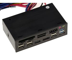 Facciata 5.25 Per CF SD MicroSD MMC USB2 USB3 ESATA SATA Audio 12V 5V