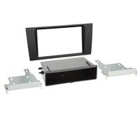 Facciata autoradio 2-DIN con vuoto tascabile compatibile con Audi A4 02/1999-...