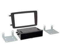 Facciata autoradio 2-DIN con vuoto tascabile compatibile con Mercedes nero