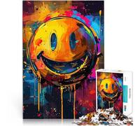 Faccina sorridente pazza colorata Puzzle da 1000 pezzi per adolescenti Gioco di famiglia antistress sfida difficile per la decorazione della casa 38x26cm