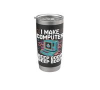 Faccio il computer Beep Boop Beep Boop Ingegnere di rete Bicchiere termico in acciaio inox doppia parete