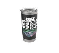 Faccio il computer Beep Boop Beep Boop Ingegnere di rete Bicchiere termico in acciaio inox doppia parete