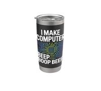 Faccio il computer Beep Boop Beep Ingegnere di rete Bicchiere termico in acciaio inox doppia parete