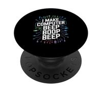 Faccio il computer Beep Boop Beep Ingegnere di rete PopSockets PopGrip Adesivo