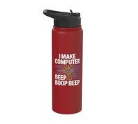 Faccio il computer Beep Boop Beep Ingegnere di rete Stainless Steel Insulated Water Bottle