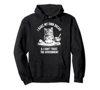 Faccio Il Pane da Solo e Non Mi fido del Governo Funny Cat Felpa con Cappuccio