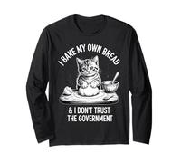 Faccio Il Pane da Solo e Non Mi fido del Governo Funny Cat Maglia a Manica
