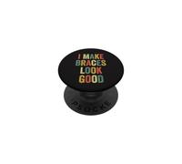 Faccio le parentesi graffe sembrano buoni denti divertente paziente ortodontista PopSockets PopGrip Adesivo