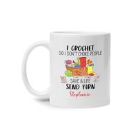 Faccio L'Uncinetto Per Non Soffocare Le Persone Tazza Colazione Divertenti Tazza Mug Durevole Tazze Da Tè Regalo Carino Per Festa Della Mamma Ragazze Colleghi 330Ml