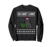 Faccio quello che voglio, gatto e albero di Natale brutto maglione Felpa