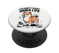 Faccio quello che voglio - Shiba Life Retro Cartoon Dog PopSockets PopGrip Adesivo