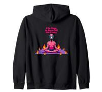 Faccio yoga per bruciare il fenicottero pazzo | Funny Yoga Felpa con Cappuccio