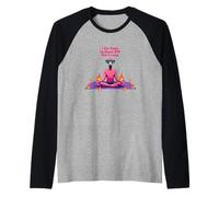 Faccio yoga per bruciare il fenicottero pazzo | Funny Yoga Maglia con Maniche Raglan