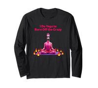 Faccio yoga per bruciare il pazzo - Yoga Flamingo Maglia a Manica