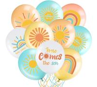 Faccito 63 Pcs Ecco Che Arriva il Figlio Palloncini per Baby Shower 12 Pollici Palloncini Lattice Arcobaleno Primo Viaggio Intorno ai Palloncini del Sole Party per Compleanno di Boho Decorazioni