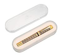 FACDEM 100 penne stilografiche Centennial serie cava in resina con clip dorata, ideali come regalo per ufficio e ufficio, cancelleria e materiale scolastico (grigio chiaro, EF)