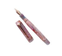 FACDEM Penna stilografica in acrilico liscio, con pennino EF/F, 24 colori, con bellissimo motivo marmorizzato e ambra, ideale come regalo per ufficio e lavoro (fiori di ciliegio, EF (0,38 mm)