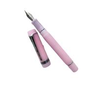 FACDEM Penna stilografica in acrilico liscio, con pennino EF/F, con bellissimo motivo marmorizzato e ambra, ideale come regalo per ufficio e lavoro (clip argento), M (0,8 mm)
