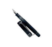 FACDEM Penna stilografica in acrilico liscio, con pennino EF/F, in 24 colori, con bellissimo motivo marmorizzato e ambra, ideale come regalo per ufficio e lavoro (nero trasparente, F (0,5 mm)
