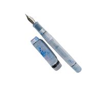 FACDEM Penna stilografica in acrilico liscio, con pennino EF/F, in 24 colori, con bellissimo motivo marmorizzato e ambra, ideale come regalo per ufficio e lavoro (trasparente Tlue, F (0,5 mm)