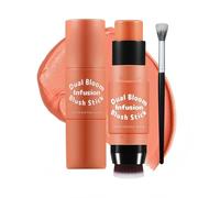 Face Blusher Stick Bastone Blush Testa Doppia, Design Pratico per Trucco, Finish Naturale & Colorato, Multiuso, Pennello a Punte Incluso (03)