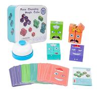 Face changing magic cube, giocattolo puzzle Montessori, puzzle del cubo di Rubik in legno, set puzzle 3D cubo di Rubik che cambia faccia adatto per bambini 3, 4, 5 e superiori (con campanello)