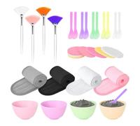 Face Cover Bowl Set Provides 37 Reusable Pieces. The Set Includes A Spatula