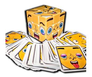 Face Cube Gioco di Logica e Creatività, Cubo con Carte di Sfida, Più di 40.000 Possibilità di Volti, Gioco Educativo Cubo delle Emozioni Montessori