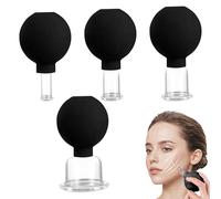 Face Cupping Set, Portable Vacuum Cups, Set of 4 Suction Tools, Flexible Silicone Material, Easy-To-Clean Design, Compact Storage Pouch, Ideal for Facial Rejuvenation