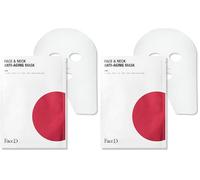 Face D - Maschera Viso e Collo Antietà con Acido Ialuronico, monodose (Confezione da 2)