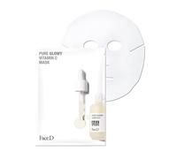 Face D - Maschera Viso in Tessuto Pure Glowy, 1 pz, Effetto Illuminante Istantaneo, con Vitamina C ed E e Pullulan, Restituisce Luce e Uniformità all'Incarnato, per Pelli Spente, Opache e Sensibili