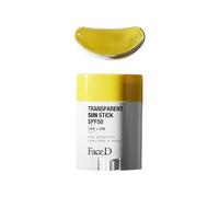 Face D - Stick Solare Trasparente SPF50, Protezione UVA/UVB Invisibile, Texture Ultra-Leggera, Finish Glow Naturale, Resistente ad Acqua e Sudore, Ideale sopra il Trucco, per Pelli Sensibili