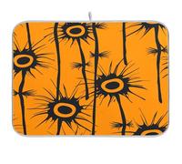 Face Dandelion Design Halloween Nero Arancione piatto asciugatura mat cucina pad per bancone cucina controsoffitto arredamento piatto asciugatrice panno piatto asciugatura xl 18 x 24