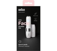 Braun Face FS1000 Mini Depilatore Donna, Depilazione Elettrica Viso, Facile E Veloce, Tocco Finale Per Baffetti, Mento E Guance, Per Un Make-up Più Semplice, Ideale In Viaggio, Con Luce Smartlight, Bianco