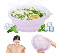Face Ice Bath Bowl, pieghevole per il viso, gelato con vassoio per cubetti di ghiaccio integrato, portatile, per alleviare il gonfiore, per uso domestico o in viaggio (viola)