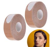 Face Lifting Tape, nastro adesivo per il viso, 2 pezzi, 2,5 cm x 5 m, colore della pelle, multifunzione, anti rughe, per il viso, per rassodare il mento, per la fronte, le labbra, le rughe