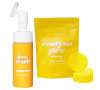 Face Lightening Wash, Bright Face Cleanser, 100 ml Brightening Foaming Formula & Cleansing Pads, Daily Scrub for Radiant Glow, Skin Care Solution Youthful Complexion