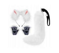 Face Mask Artificial Fur Tail Fox Wolf Disguise Plastic