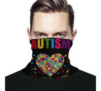 Face-Mask Autism Awareness Quick-Drying Coprifaccia Sottile Neck Gaiter per Outdoor attività All'Aperto Bici 2 Pezzi