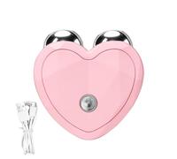 Face Massager Tool, Facial Lifting Device, 5.3/5.3/2 Inches, Skin Tightening Wands, Rechargeable Vibration for Mommy, Daughter, Girlfriend Gifting, White and Pink