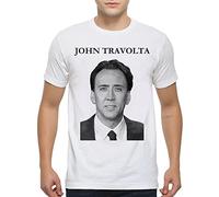Face off Nicolas Cage Funny T-Shirt, John Travolta Tee, Men's White M White L