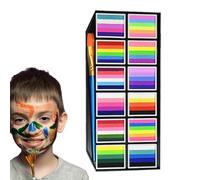 Face Painting Kit, Body Paint Adult, Water-Based Smudge Proof Washable 12-Color Palette with Brush and Markers for Theater, Women, Girls, Kids Parties, Halloween, Sport