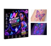 Face Painting Pens - 12 Color, Halloween Glowing and Makeup Use, Washable | Glow Paint Sticks - Neon Body Crayons for Costume Party | Washable Formula with Smooth Application for Kids