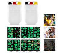 Face Painting Sticks Vernice per Il Viso Con I Colori Delle Bandiere, 2PCS Di Bastoncini per Dipingere a Strisce E 10PCS Di Adesivi Temporanei, per Festival, Eventi Sportivi, Euro E Carnevale (A)