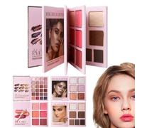 Face Palette 18.4x12.5x3.1cm, Waterproof Matte Eye Shadow, Glitter Blush and Contour Makeup Kit for Daily, Party, Wedding, Photoshoot, Birthday, Work, Women and Girls